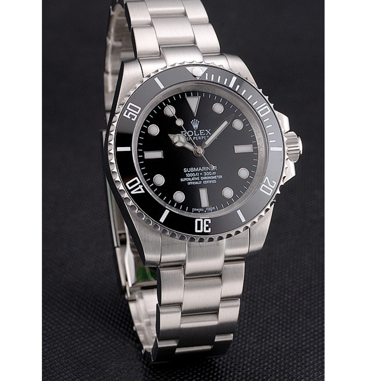 Good copy rolex watches Stainless Bezel Case No Date Swiss Black Bracelet Dial Submariner And Steel And Rolex 0629